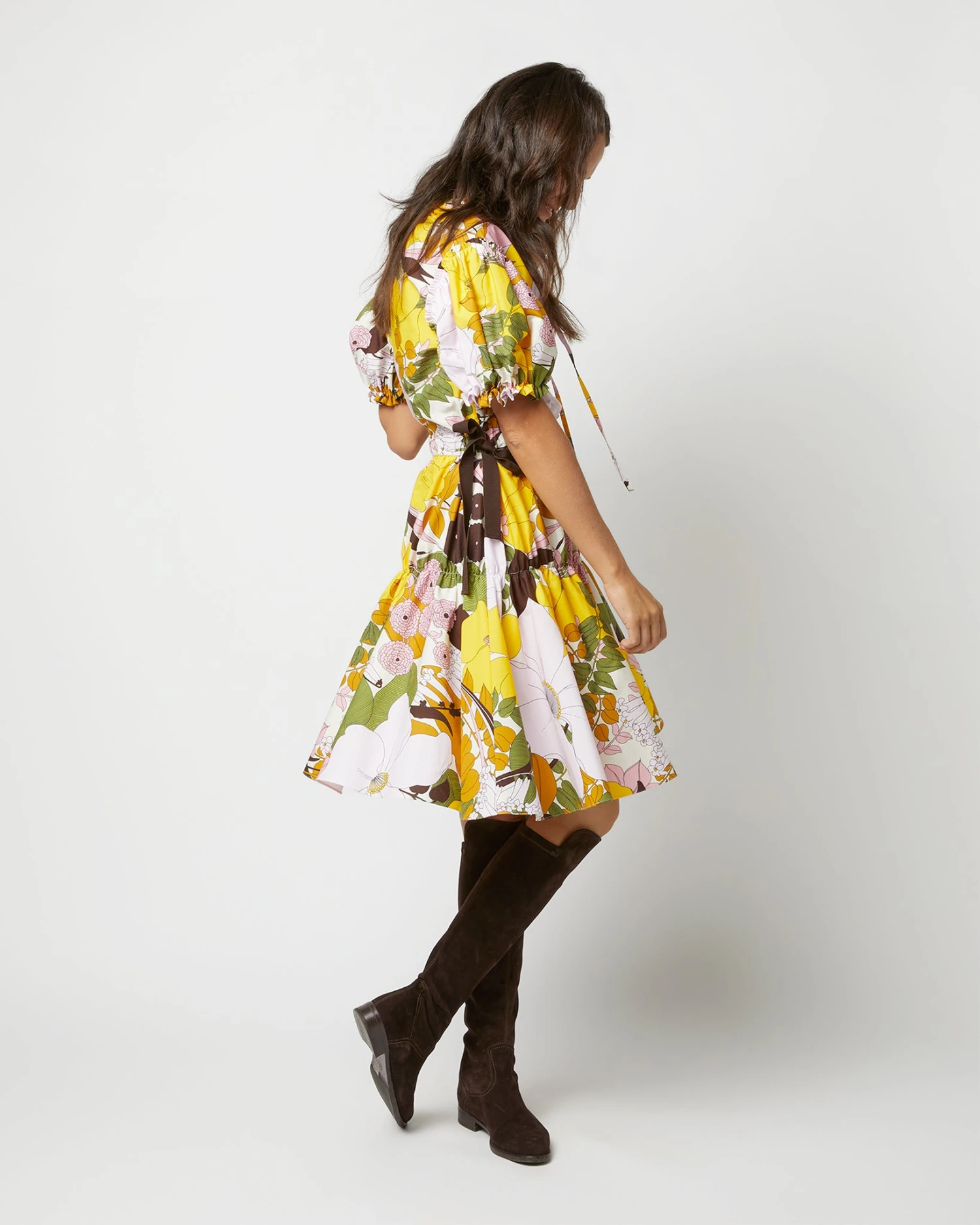 Biscotto Dress In Big Flower Rose 4 Biscotto Dress In Big Flower Rose - Image 2