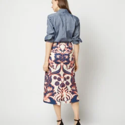 Pencil Skirt In Va-Va Shot Cotton -Garbiera Sales Store S72138 2066