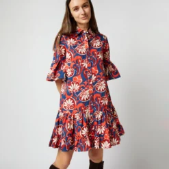 Choux Dress In Moonflower Summer Popeline -Garbiera Sales Store S72140 336