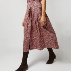 Classic Shirtwaist Dress In Red/Pink Multi Nectar Liberty Fabric -Garbiera Sales Store S72251 431