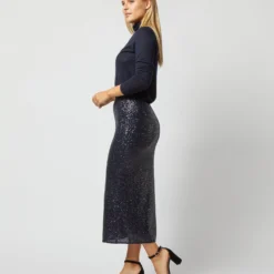 Ruby Skirt In Midnight Blue Sequin 13 Ruby Skirt In Midnight Blue Sequin -Garbiera Sales Store S72256 1192