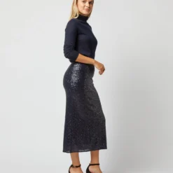 Ruby Skirt In Midnight Blue Sequin 15 Ruby Skirt In Midnight Blue Sequin -Garbiera Sales Store S72256 1209