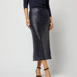 Ruby Skirt In Midnight Blue Sequin 11 Ruby Skirt In Midnight Blue Sequin -Garbiera Sales Store S72256 1277