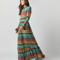 Visconti Dress In Giza Turquoise Crepe De Chine -Garbiera Sales Store S72339 1797