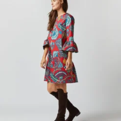 24/7 Dress In Sicomore Red Heavy Stretch Cotton -Garbiera Sales Store S72340 1644