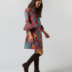 24/7 Dress In Sicomore Red Heavy Stretch Cotton -Garbiera Sales Store S72340 1664