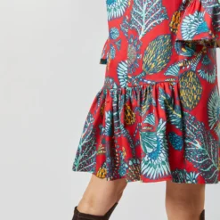 24/7 Dress In Sicomore Red Heavy Stretch Cotton -Garbiera Sales Store S72340 1729