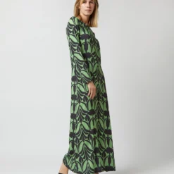 Long Sleeve Swing Dress In Papyrus Green Sablé 10 Long Sleeve Swing Dress In Papyrus Green Sablé -Garbiera Sales Store S723426 32