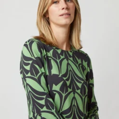 Long Sleeve Swing Dress In Papyrus Green Sablé 12 Long Sleeve Swing Dress In Papyrus Green Sablé -Garbiera Sales Store S723426 56