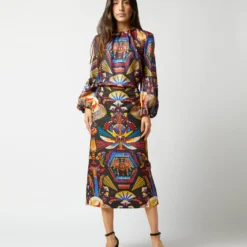 Pencil Skirt In Nephthys Navy Cady Wool -Garbiera Sales Store S72345 1643