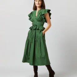 ULLA JOHNSON Florence Dress In Juniper