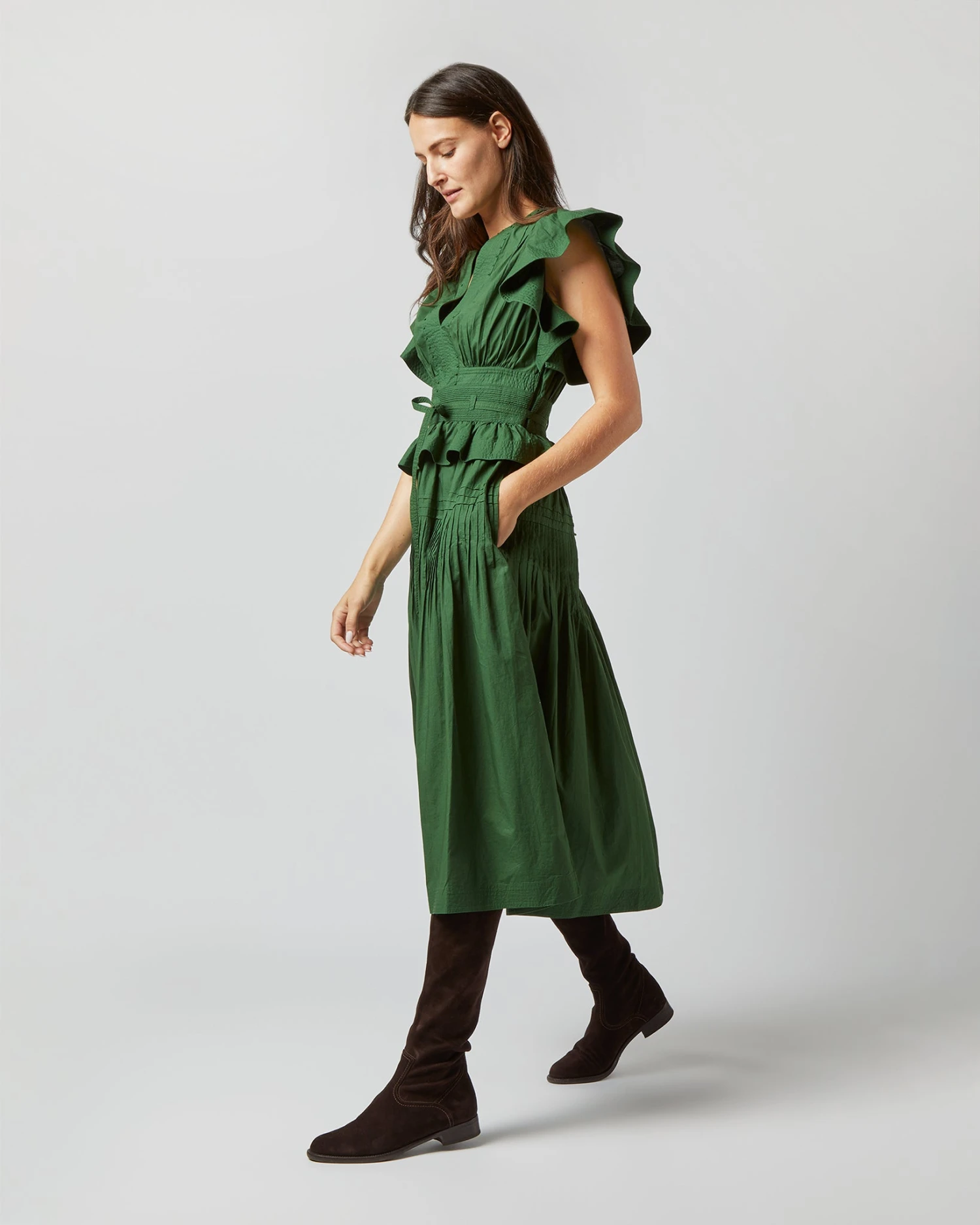 ULLA JOHNSON Florence Dress In Juniper 4 ULLA JOHNSON Florence Dress In Juniper - Image 2