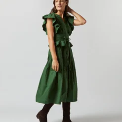 ULLA JOHNSON Florence Dress In Juniper 13 ULLA JOHNSON Florence Dress In Juniper -Garbiera Sales Store S72362 1162