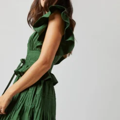 ULLA JOHNSON Florence Dress In Juniper 17 ULLA JOHNSON Florence Dress In Juniper -Garbiera Sales Store S72362 1192