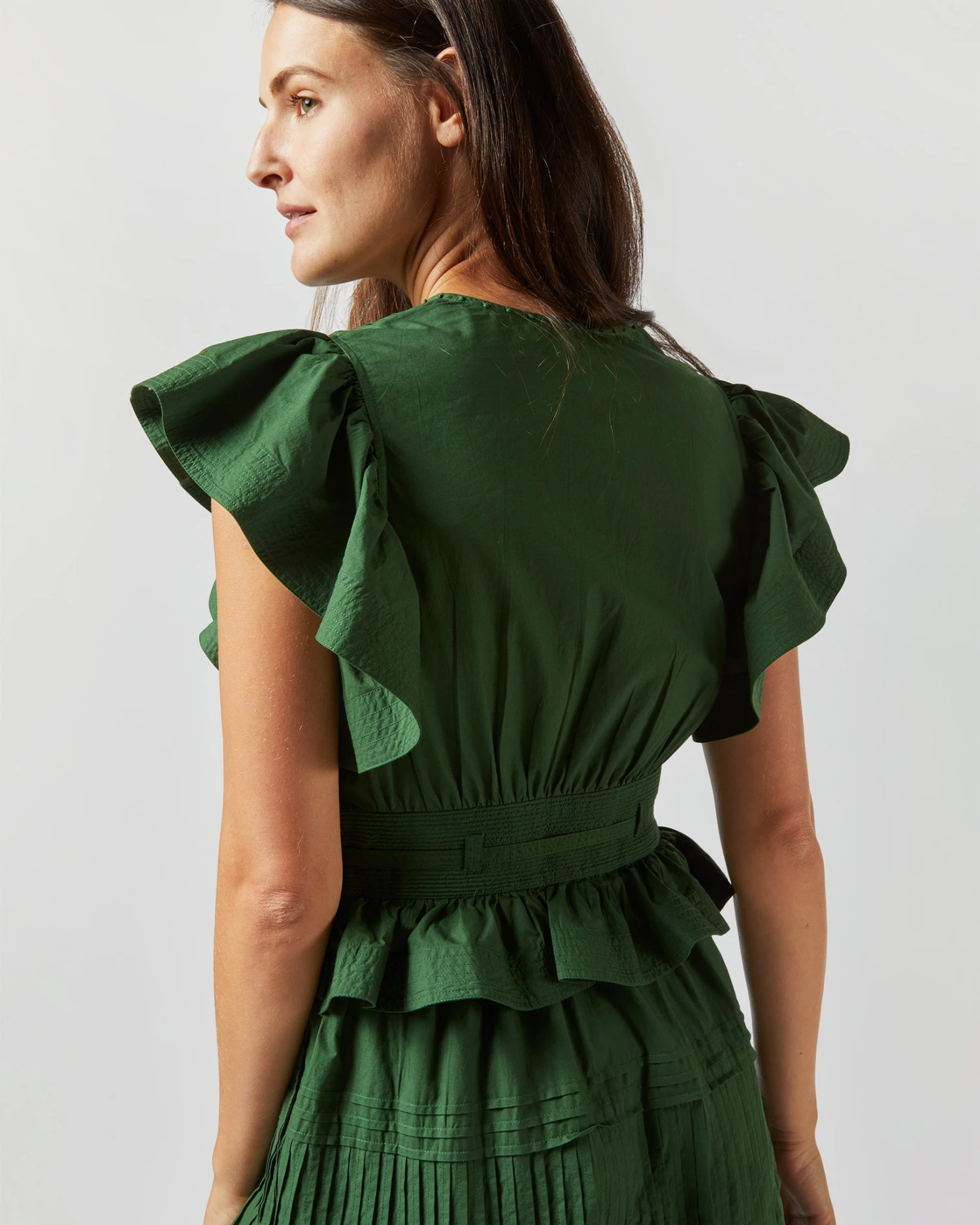 ULLA JOHNSON Florence Dress In Juniper 9 ULLA JOHNSON Florence Dress In Juniper - Image 7