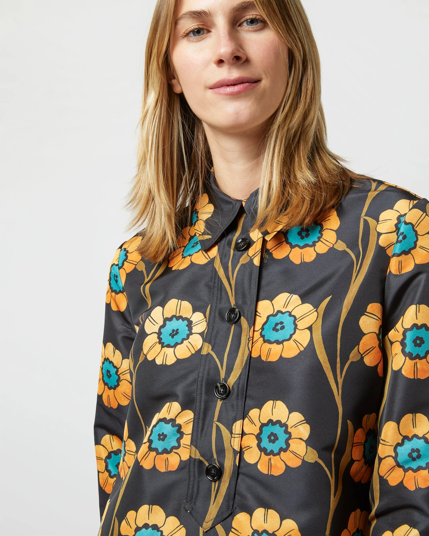 Short Artemis Dress In Daisychain Black Faille 5 Short Artemis Dress In Daisychain Black Faille - Image 3