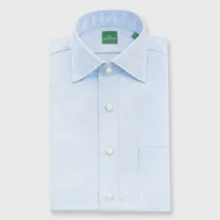 Spread Collar Dress Shirt In Sky Blue Roxford