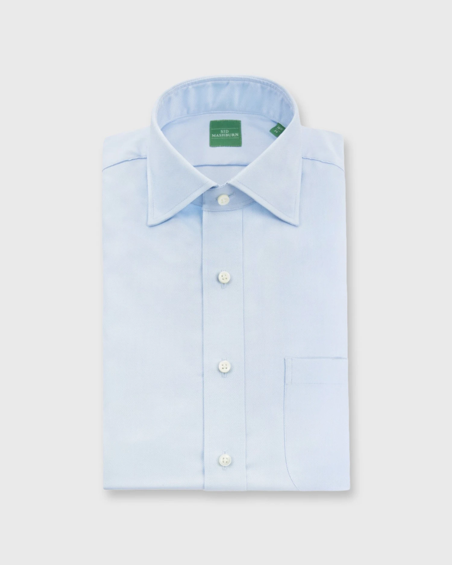 Spread Collar Dress Shirt In Sky Blue Roxford 3 Spread Collar Dress Shirt In Sky Blue Roxford