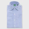 Spread Collar Dress Shirt In Blue Bengal Stripe Poplin -Garbiera Sales Store s002542d 1